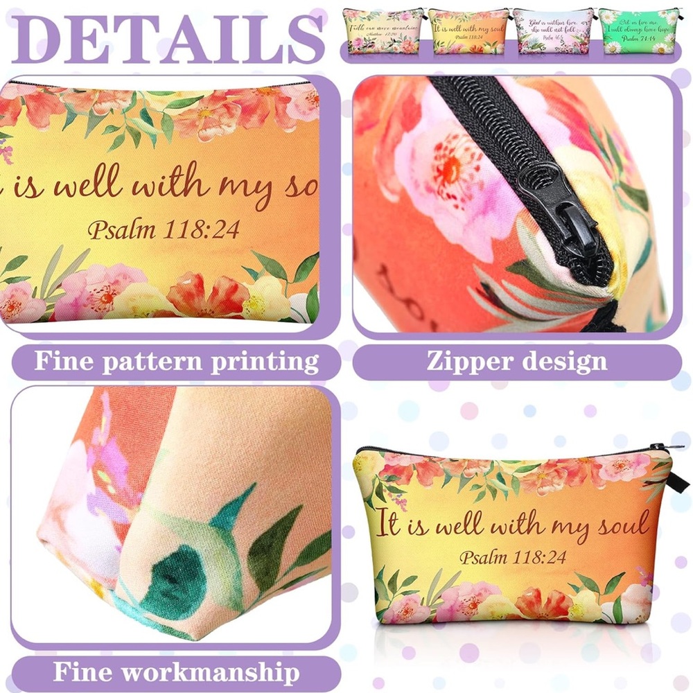 Biblical NWT Inspirational Floral Women's Bag - Pick 1 - Picture 2 of 7